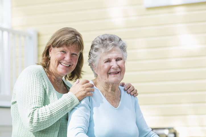 mother and daughter elderly